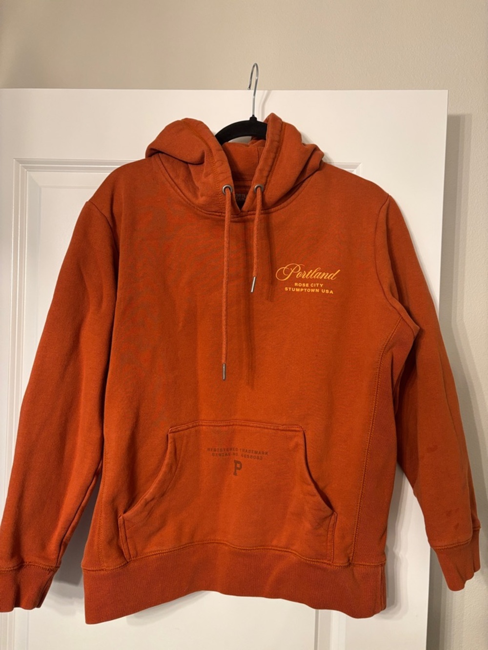 Rust Orange Pullover Hoodie - Men